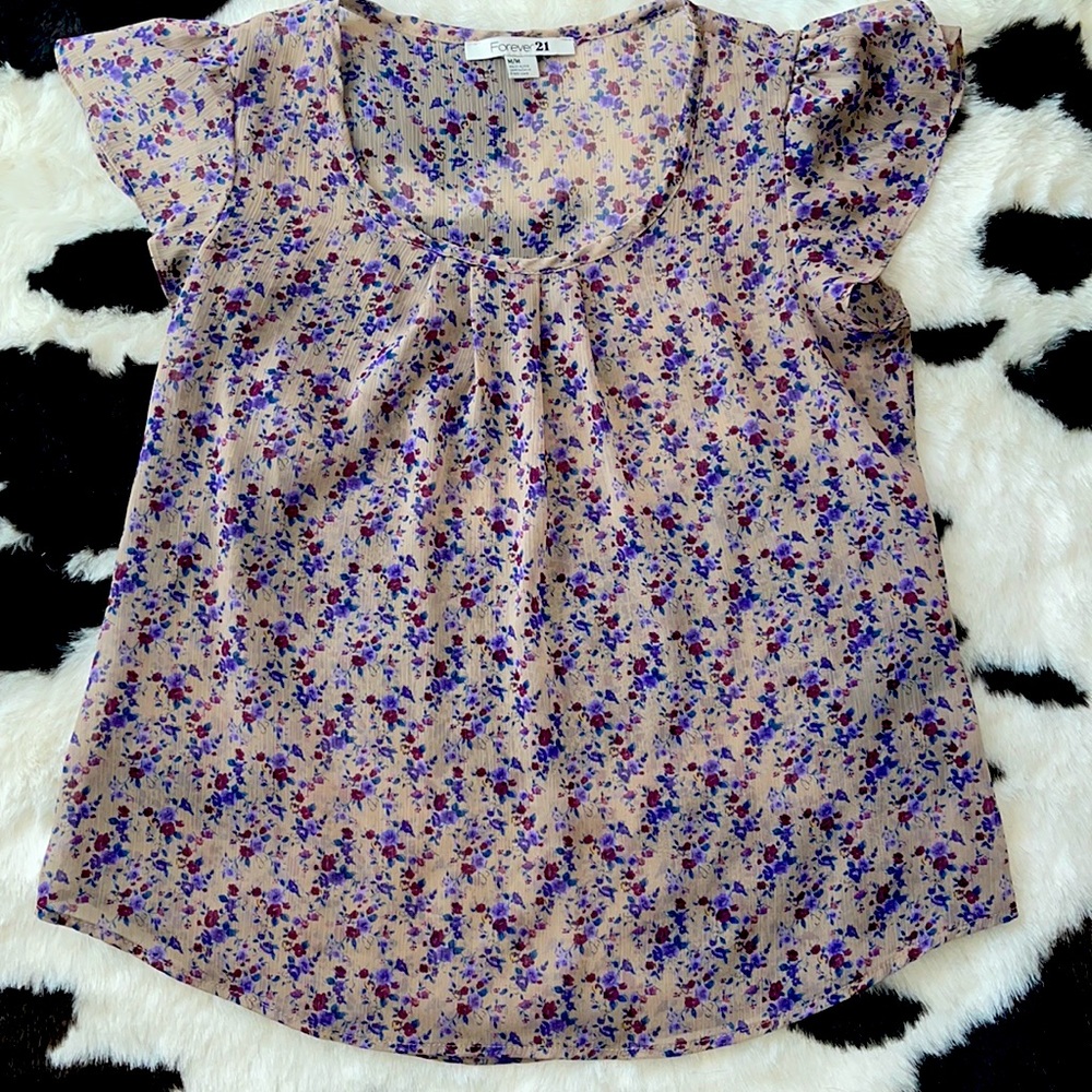 M Forever 21 floral see  through top only worn a couple of times